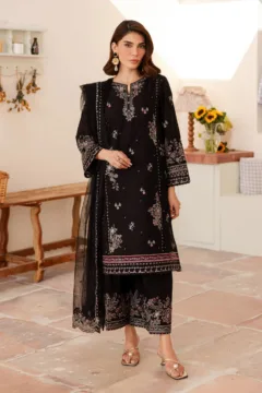Siyahi - 3 PC Embroidered Dress